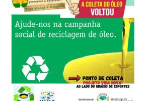 Campanha coleta do óleo usado.